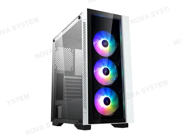 CASE DEEPCOOL MATREXX 55 V3 WH 3F S/FUENTE (DP-ATX-MATREXX55V3-AR-WH-3F) PANELES DE VIDRIO, 3 VENTILADORES, LED ARGB, BLANCO