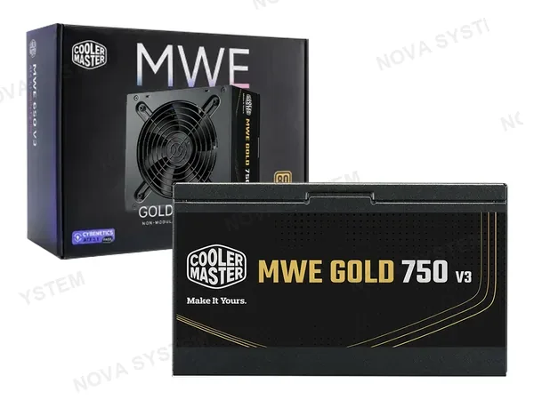 FUENTE DE PODER COOLER MASTER 750W MWE V3 (MPE-7501-ACAAW-3BUS) ATX, 80 PLUS GOLD, NO MODULAR, NEGRO