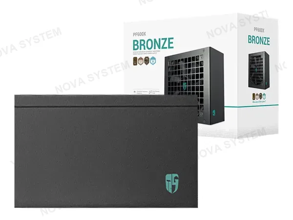 FUENTE DE PODER DEEPCOOL 600W, PF600X 80 PLUS BRONZE (R-PF600X-HD0B-JGUS) ATX, 80 PLUS BRONZE, CYBERNETICS, NO MODULAR, NEGRO