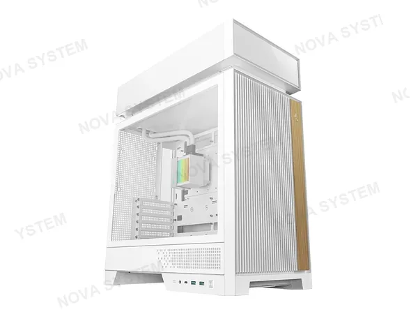CASE DEEPCOOL CL6600 WH (R-CL6600-WHNNA0-G-E-3) INC. SISTEMA LIQUIDO 360, 2 VENTILADORES, LED ARGB, BLANCO
