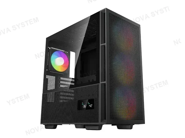 CASE DEEPCOOL CH560 DIGITAL S/FUENTE (R-CH560-BKAPE4D-G-1) PANEL DE VIDRIO, 4 VENTILADORES, LED ARGB, NEGRO
