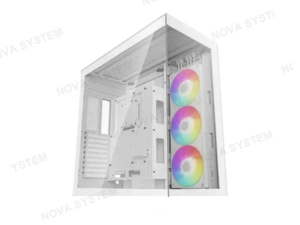CASE DEEPCOOL CH780 WH S/FUENTE (R-CH780-BKADE41-G-1) PANELES DE VIDRIO, 3 VENTILADORES, LED ARGB, BLANCO
