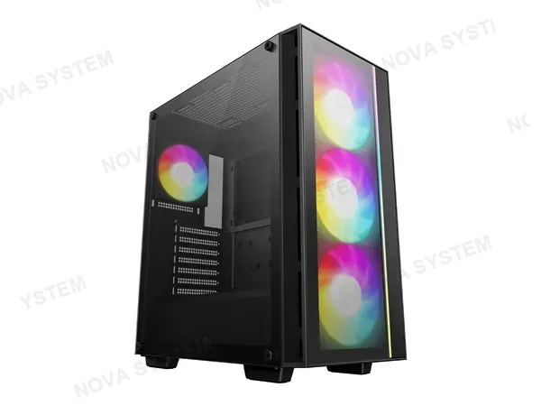 CASE DEEPCOOL MATREXX 55 V4 C, S/FUENTE (R-MATREXX55-BCADA4-G-4) TIPO C, 4 VENTILADORES, LED ARGB, NEGRO