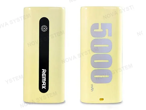 BATERIA POWER BANK REMAX PORTABLE, 1 PUERTO USB, 1PUERTO MICRO USB, BATERIA 5000MAH, TABLET, IPAD, IPOD, SMARTPHONE, COLOR AMARILLO (RPL-2)