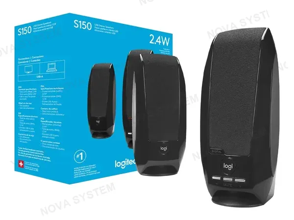 PARLANTE LOGITECH S150 1.2 WATTS (980-001004) INTERFAZ USB, LED, NEGRO