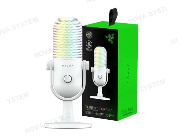 MICROFONO RAZER SEIREN V3 CHROMA (RZ19-05060200-R3U1) INTERFAZ USB, WHITE