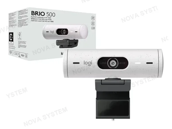 CAMARA WEB LOGITECH BRIO 500 (960-001426) FHD 1920 X 1080, MICRÓFONO INCORPORADO, CONEXION USB C, 4 MEGAPIXELES, LENTE DE CRISTAL, BLANCO