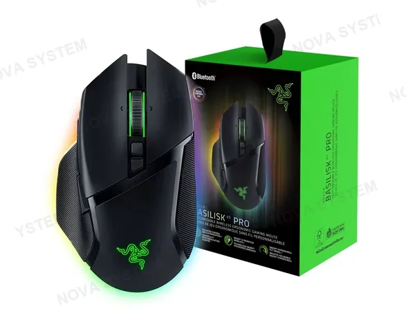 MOUSE INALAMBRICO RAZER BASILISK V3 PRO GAMING (RZ01-04620100-R3U1) HASTA 30.000 DPI, 11 BOTONES, RGB