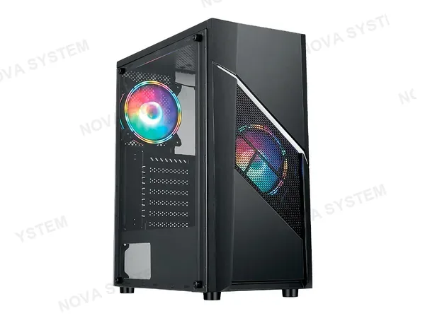 CASE GAMBYTE SOUL S/FUENTE (CS-SOU4RBWKG-LG) PANEL DE VIDRIO, 4 VENTILADORES, LED RGB, NEGRO