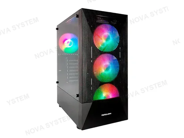 CASE HALION STUKA FUENTE 500W (STUKA CR11) 4 VENTILADORES, LED, NEGRO