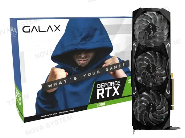 TARJETA DE VIDEO GALAX GEFORCE RTX 3080 SG LHR 12GB GDDR6X (38NOM5MD99SS) NVIDIA 384 BITS, 3 VENTILADORES