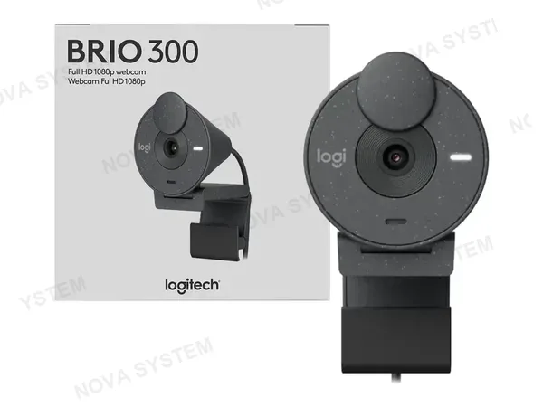 CAMARA WEB LOGITECH BRIO 300 (960-001413) FHD 1920 X 1080, MICRÓFONO INCORPORADO, CONEXION USB C, 4 MEGAPIXELES, LENTE DE CRISTAL, NEGRO