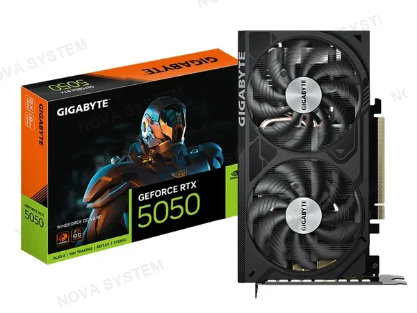 TARJETA DE VIDEO GIGABYTE GEFORCE RTX 5050 8GB WINDFORCE OC V2 GDDR6 (N5050WF2OCV2-8GD) NVIDIA 128 BITS, 2 VENTILADORES