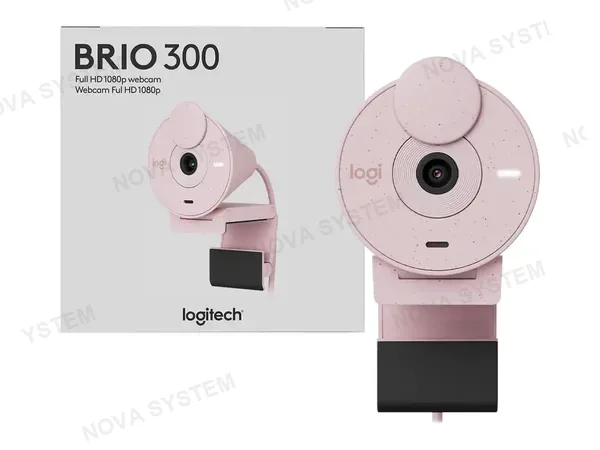 CAMARA WEB LOGITECH BRIO 300 (960-001446) FHD 1920 X 1080, MICRÓFONO INCORPORADO, CONEXION USB C, 4 MEGAPIXELES, LENTE DE CRISTAL, ROSADO