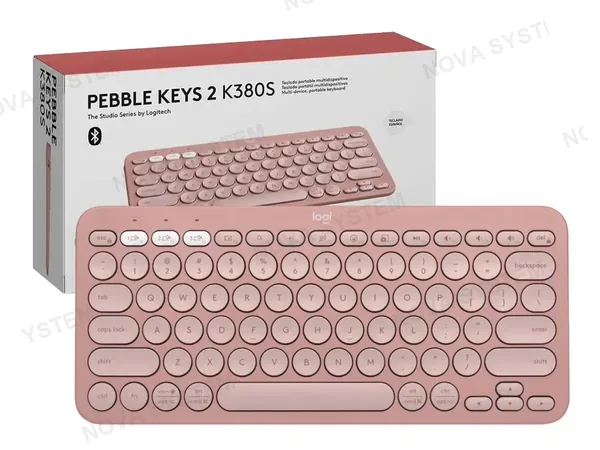 TECLADO INALAMBRICO LOGITECH PEBBLE KEYS ROSA, BT, ESPAÑOL (920-011785)