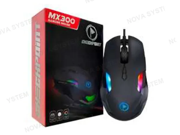MOUSE CHECKPOINT MX300 GAMING (CP-MS-1003) HASTA 10.000 DPI, 9 BOTONES, RGB, NEGRO