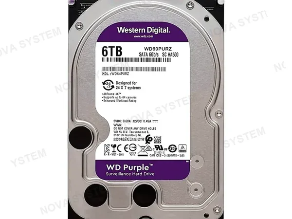 WESTERN DIGITAL WESTERN DIGITAL WD60PURZ PURPLE 6TB Disco Duro 3.5" SATA 5400 RPM
