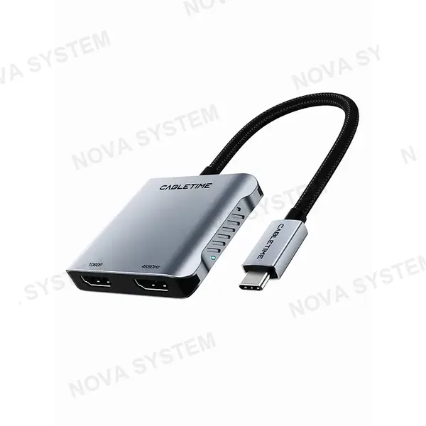 CABLETIME CABLETIME CB76G Adaptador de USB-C a HDMI Dual CT-HUBM1-AG