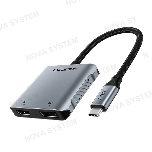 CABLETIME CABLETIME CB71G Adaptador USB-C 4 en 1 CT-CMDH8K-AG