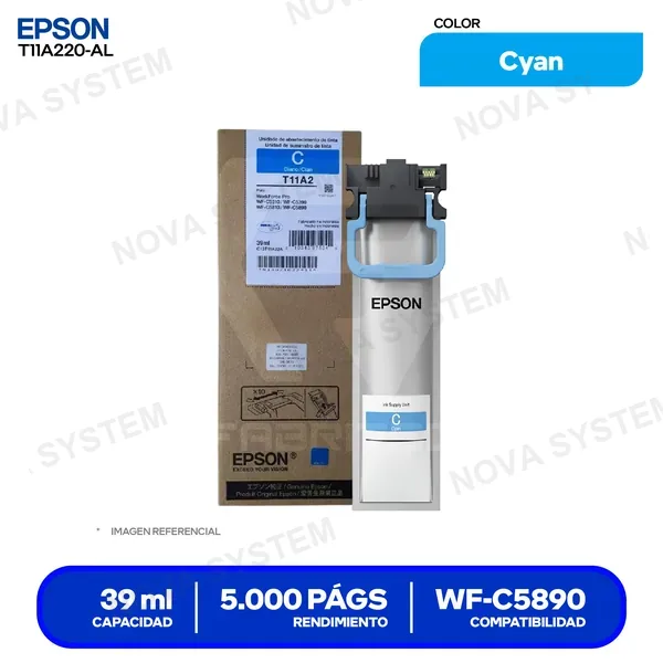 ( T11A220-AL ) TINTA EPSON ( T11A220-AL ) CYAN P/WF C5810/C5390/C5890...