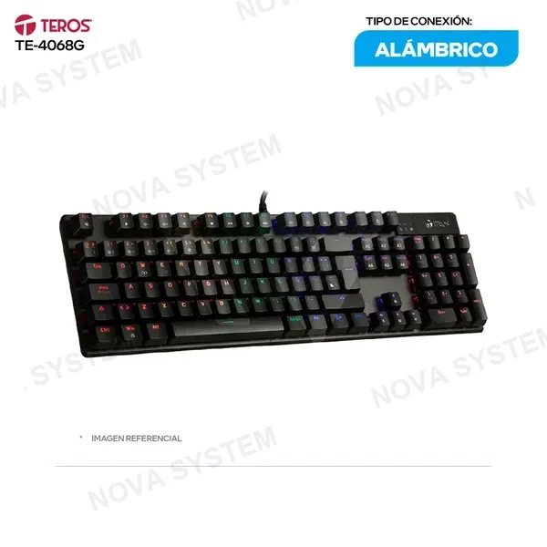 ( TE-4068G ) TECLADO GAMER TEROS ( TE-4068G ) MECANICO USB 2.0 ESPA...
