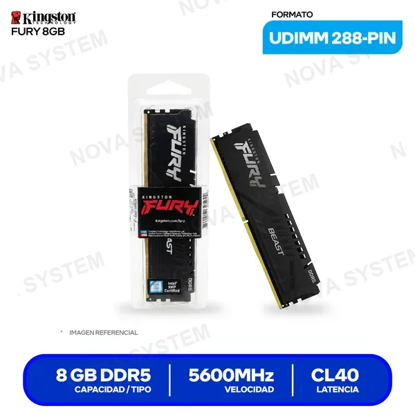( KF556C40BB-8 ) MEMORIA RAM KINGSTON FURY BEAST 8GB ( KF556C40BB-8 ) DD...
