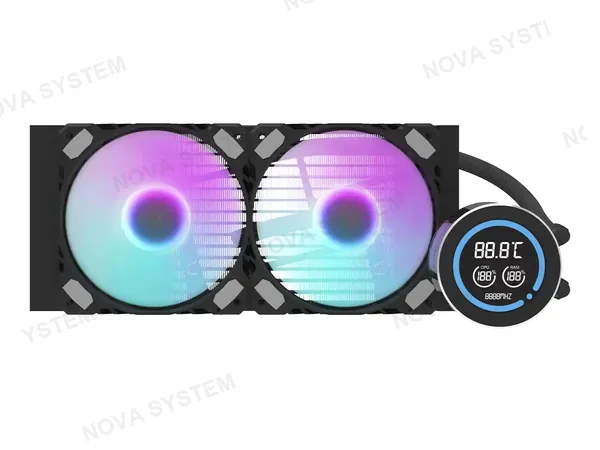 SISTEMA DE ENFRIAMIENTO LIQUIDO GAMBYTE DN240D (AIO-DN240DBL-GHT) 2 VENTILADORES CON ILUMINACION ARGB