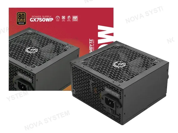 FUENTE DE PODER GAMBYTE 750W GX750W (PS-GX750WP-FT) ATX, 80 PLUS BRONZE, PCIE 5.0, NO MODULAR, NEGRO