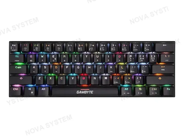 TECLADO GAMER INALAMBRICO GAMBYTE ASGARD (TC-GRASGRXS-MT) MECANICO, SWITCH BLUE, LED RGB, NEGRO