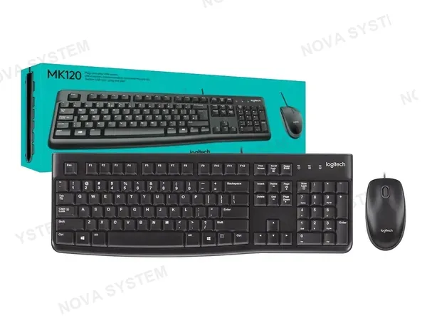 COMBO 2 EN UNO LOGITECH MK120 (920-004428) TECLADO, MOUSE, 1000 DPI.
