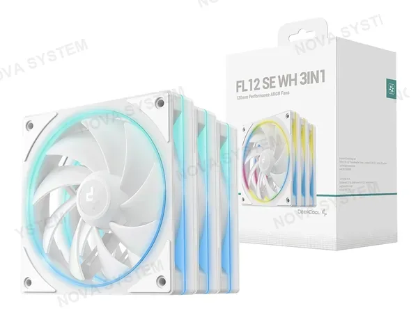 COOLER PARA CASE DEEPCOOL FL12 SE WH 3IN1 (R-FL12SE-WHAPN3-G-E-3) PACK 3 EN 1, 120MM, BLANCO-34090