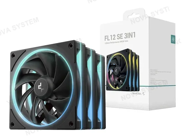 COOLER PARA CASE DEEPCOOL FL12 SE 3IN1 (R-FL12SE-BKAPN3-G-E-3) PACK 3 EN 1, 120MM, NEGRO