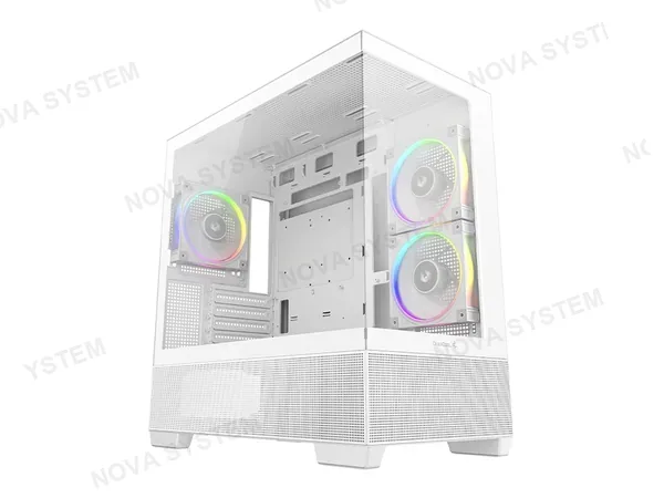 CASE DEEPCOOL CG380 3F WH (R-CG380-WHAGM3-G) PANELES DE VIDRIO, 3 VENTILADORES, LED ARGB, BLANCO-34074