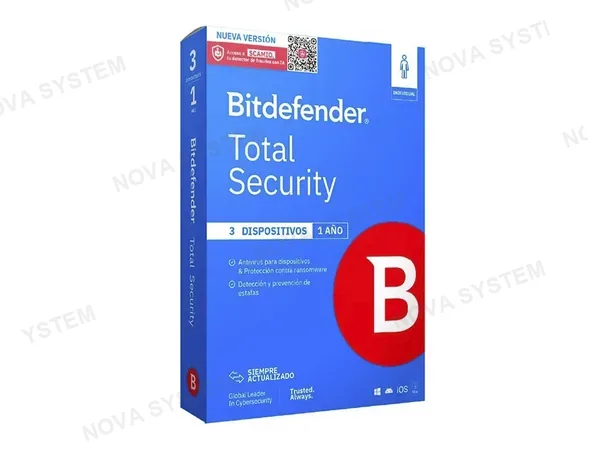 ANTIVIRUS BITDEFENDER TOTAL SECURITY ( B11030033 ) 3 DISPOSITIVOS 12 MESES (CAJA)