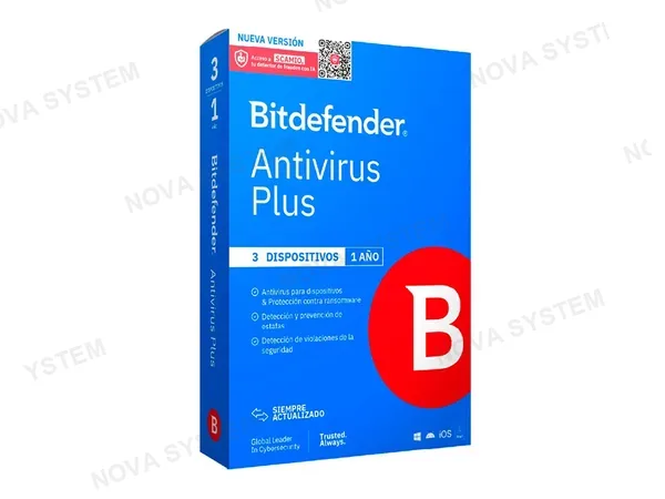 ANTIVIRUS BITDEFENDER ANTIVIRUS PLUS ( B11010063 ) 3PCS 12 MESES (CAJA)