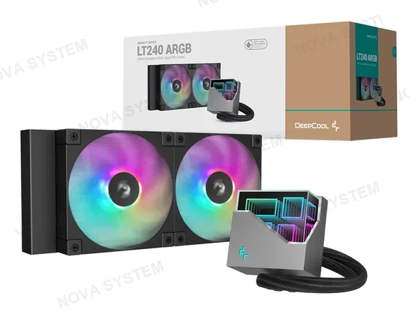 SISTEMA DE ENFRIAMIENTO LIQUIDO DEEPCOOL LT240 ARGB (LT240 A-RGB) 2 VENTILADORES, 240MM, LED RGB