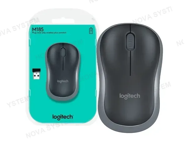 MOUSE INALAMBRICO LOGITECH M185 (910-002225) HASTA 1000 DPI, RECEPTOR USB, 3 BOTONES, NEGRO