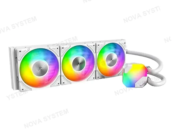 SISTEMA DE ENFRIAMIENTO LIQUIDO MONTECH HYPERFLOW ARGB 360 (ELPCMT0004) 3 VENTILADORES, 360MM, LED ARGB, BLANCO