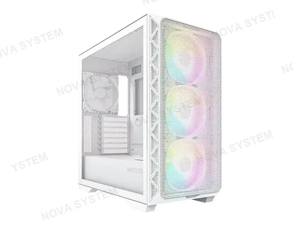 CASE MONTECH AIR 903 MAX (4710562748970) PANEL DE VIDRIO TEMPLADO, 4 VENTILADORES 140MM, LED ARGB, BLANCO
