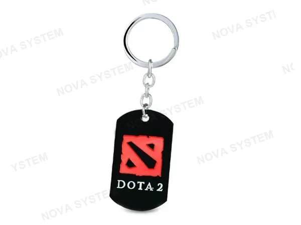 LLAVERO DOTA LOGO BLACK, COLOR ROJO, FORMA CUADRADA 2 MOD (DOTA 2 LOGO BLACK)