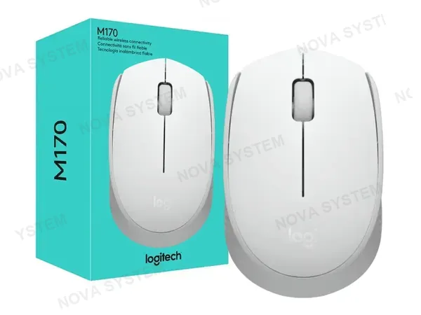 MOUSE INALAMBRICO LOGITECH M170 (910-006864) HASTA 1000 DPI, RECEPTOR USB, 3 BOTONES, BLANCO