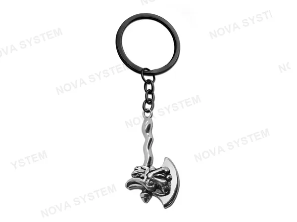 LLAVERO DOTA DRAGON AXE SILVER, COLOR PLATA, COM EMPUÑADURA EN FORMA DE SERPIENTE 2 MOD ( DRAGON AXE SILVER )