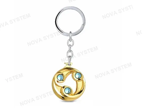 LLAVERO DOTA EVASION GOLD, COLOR ORO, 2 ESFERAS CELESTES INCRUSTADA, 2 MOD (EVASION GOLD)