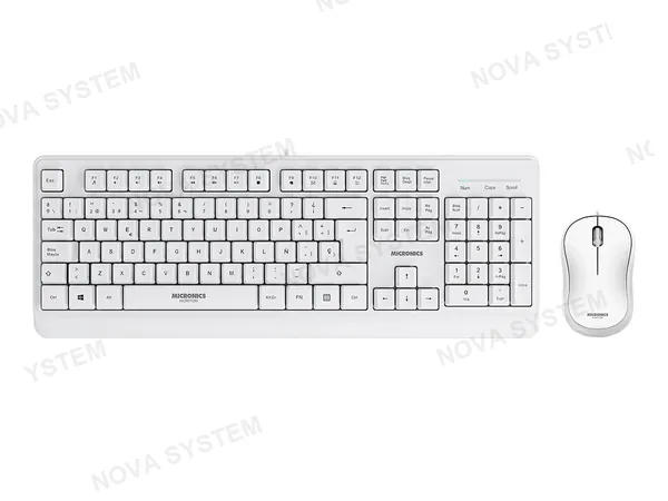 COMBO 2 EN UNO TECLADO Y MOUSE MICRONICS NORTON - (MIC T100W) BLANCO