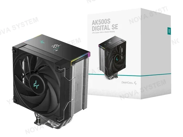 COOLER PARA PROCESADOR DEEPCOOL AK500S DIGITAL SE (R-AK500S-BKADMN-GJD) 1 VENTILADOR, 120MM, RGB, NEGRO