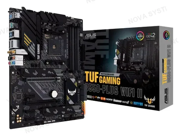 PLACA MADRE ASUS B550 PLUS TUF GAMING WIFI II (90MTUFB550PLUSWIFI2) AMD RYZEN AM4, RAM DDR4 BUSS 4866OC MHZ, WIFI 6, RGB