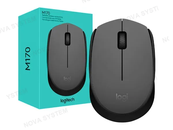 MOUSE INALAMBRICO LOGITECH M170 (910-004940) HASTA 1000 DPI, RECEPTOR USB, 3 BOTONES, NEGRO