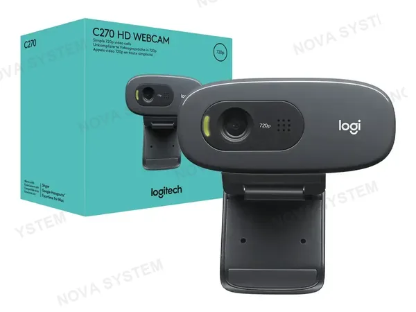 CAMARA WEB LOGITECH C270 HD (960-000694) HD 720P / 30 FPS, MICRÓFONO INCORPORADO, NEGRO