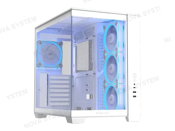 CASE ASUS A32 PLUS S/FUENTE WHITE (A31 /WH/TG) PANEL DE VIDRIO, BLANCO