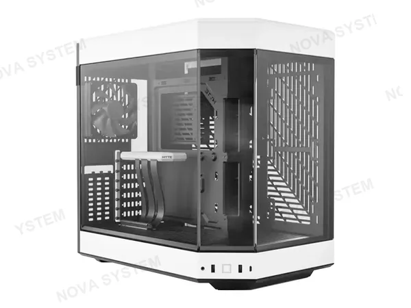 CASE HYTE Y60 BLACK WHITE S/FUENTE (CS-HYTE-Y60-BW) MID TOWER, PANELES DE VIDRIO TEMPLADO, NEGRO Y BLANCO